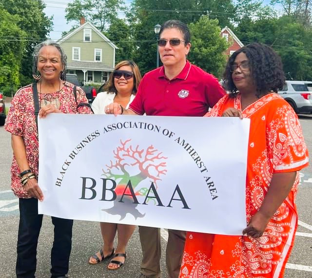 BBAAA members and the UMass Chancelor Javier Reyes at Carefree Cake Grand Opening Day