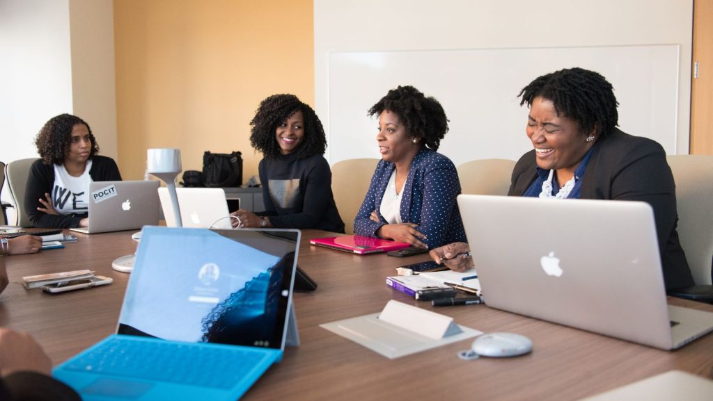Group of people in a meeting room.